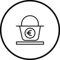 Euro cestino vettore icona