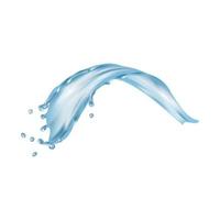 l'acqua spruzza acqua liquida che scorre con varie gocce illustrazione realistica di vettore dell'insieme aqua goccia di spruzzi d'acqua liquida