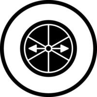 roulette con freccia vettore icona