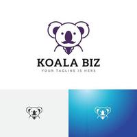 baffi koala affari marsupiale animale uomo d'affari logo vettore