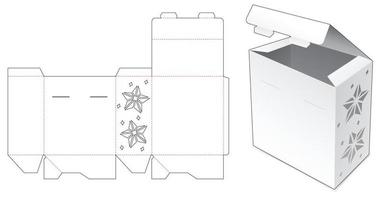 scatola a fogli mobili con modello fustellato finestra stelle di natale vettore