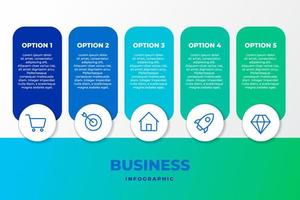 elenco e opzione modello infografico design.business infografica concetto per presentazioni, banner, layout del flusso di lavoro, diagramma di processo, diagramma di flusso e come funziona vettore