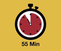 55 Timer cartello icona. 55 minuti cronometro simbolo vettore