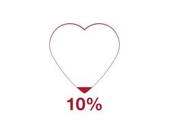 10 per cento cuore. design cuore funzione livello, Salute design e sangue stato vettore