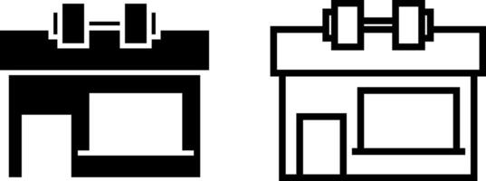 Palestra icona, cartello, o simbolo nel glifo e linea stile isolato su trasparente sfondo. vettore illustrazione