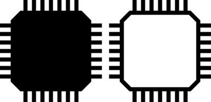 processore icona, cartello, o simbolo nel glifo e linea stile isolato su trasparente sfondo. vettore illustrazione