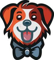carino cartone animato cane testa illustrazione. adatto per maglietta design. vettore