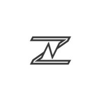 iniziali lettere logo zn, nz, z e n vettore