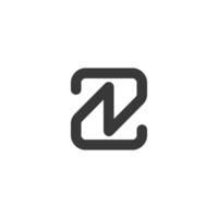 iniziali lettere logo zn, nz, z e n vettore