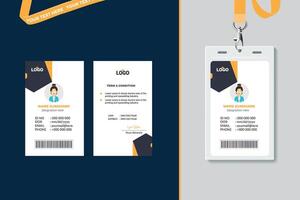 semplice e pulito id carta design modello vettore