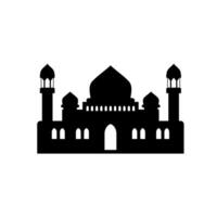 piatto moschea silhouette vettore illustrazione. islamico moschea edifici nel silhouette per sfondo elemento design. musulmano moschea silhouette. Ramadan Ramadhan kareem. eid mubarak.