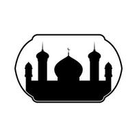 moschea logo vecor illustrazione. musulmano moschea silhouette logo modello. Ramadan kareem, eid mubarak vettore