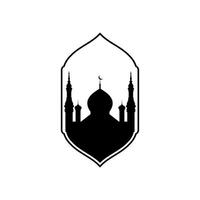 moschea vettore icona illustrazione design modello. cupola moschea e cancello pregare musulmano religione minimalista logo design vettore icona illustrazione modello. Ramadan kareem, eid mubarak vettore illustrazione