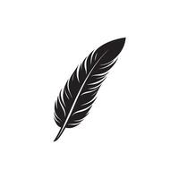 piuma icona. nero silhouette di un' uccello su un' bianca sfondo. vettore