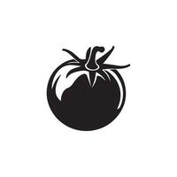 pomodoro icona nero naturale cibo vettore design illustrazione.