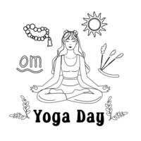 internazionale giorno di yoga sfondo concetto schema vettore