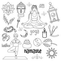 collezione di mano disegnato yoga schema vettore