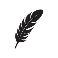 piuma icona. nero silhouette di un' uccello su un' bianca sfondo. vettore
