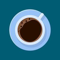 nero caffè nel un' caffè tazza superiore Visualizza vettore