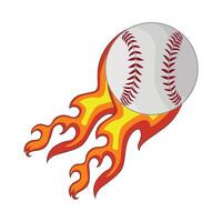 illustrazione di baseball fuoco vettore