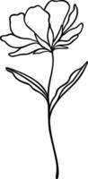 fiore linea arte, botanico floreale vettore illustrazione