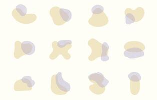 fluido macchia forme e geometrico le forme su bianca sfondo. moderno ameba design per striscioni. astratto biologico elementi e irregolare macchie. vettore illustrazione