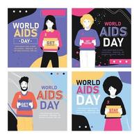 post sui social media della giornata mondiale dell'AIDS vettore