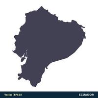 ecuador - Sud America paesi carta geografica icona vettore logo modello illustrazione design. vettore eps 10.