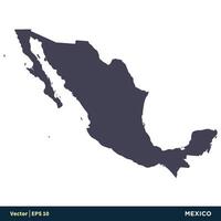 Messico - nord America paesi carta geografica icona vettore logo modello illustrazione design. vettore eps 10.