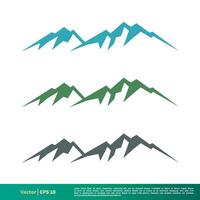 impostato roccia montagna vettore icona logo modello illustrazione design. vettore eps 10.