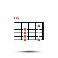 b6, di base chitarra accordo grafico icona vettore modello