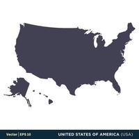 unito stati di America Stati Uniti d'America - nord America paesi carta geografica icona vettore logo modello illustrazione design. vettore eps 10.