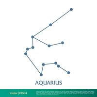 Acquario - costellazione stella icona vettore logo modello illustrazione design. vettore eps 10.