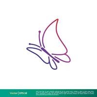 farfalla linea arte icona vettore logo modello illustrazione design. vettore eps 10.
