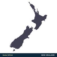 nuovo Zelanda - Australia, Oceania paesi carta geografica icona vettore logo modello illustrazione design. vettore eps 10.