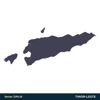 Timor Est - Asia paesi carta geografica icona vettore logo modello illustrazione design. vettore eps 10.