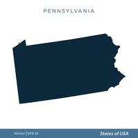 Pennsylvania - stati di noi carta geografica icona vettore modello illustrazione design. vettore eps 10.