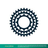 Ingranaggio bicicletta icona vettore logo modello illustrazione design. vettore eps 10.