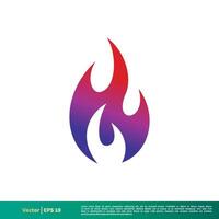 fuoco fiamma icona vettore logo modello illustrazione design. vettore eps 10.