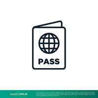 passaporto icona vettore logo modello eps 10