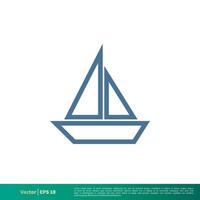 yacht, nave, barca, nautico icona vettore logo modello illustrazione design. vettore eps 10.