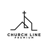 Chiesa singolo linea logo vettore