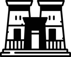 Luxor tempio glifo e linea vettore illustrazione