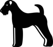 airedale cane glifo e linea vettore illustrazione