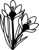croco fiore glifo e linea vettore illustrazione