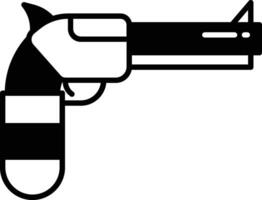 pistola fiore glifo e linea vettore illustrazione