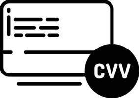 carta CVV glifo e linea vettore illustrazione