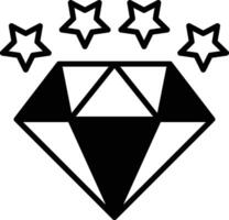 diamante glifo e linea vettore illustrazione