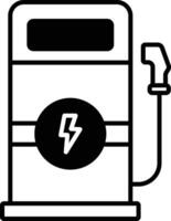 ev Posizione glifo e linea vettore illustrazione