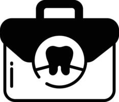 dentale kit glifo e linea vettore illustrazione